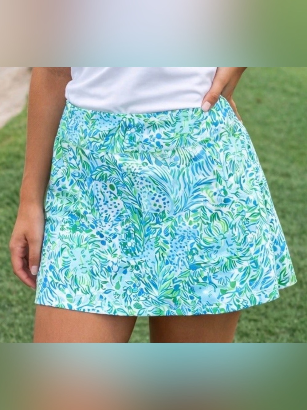 Lilly Pulitzer Luxletic Hydra Dandy Lions Aila UPF 50+ Skort - NWOT